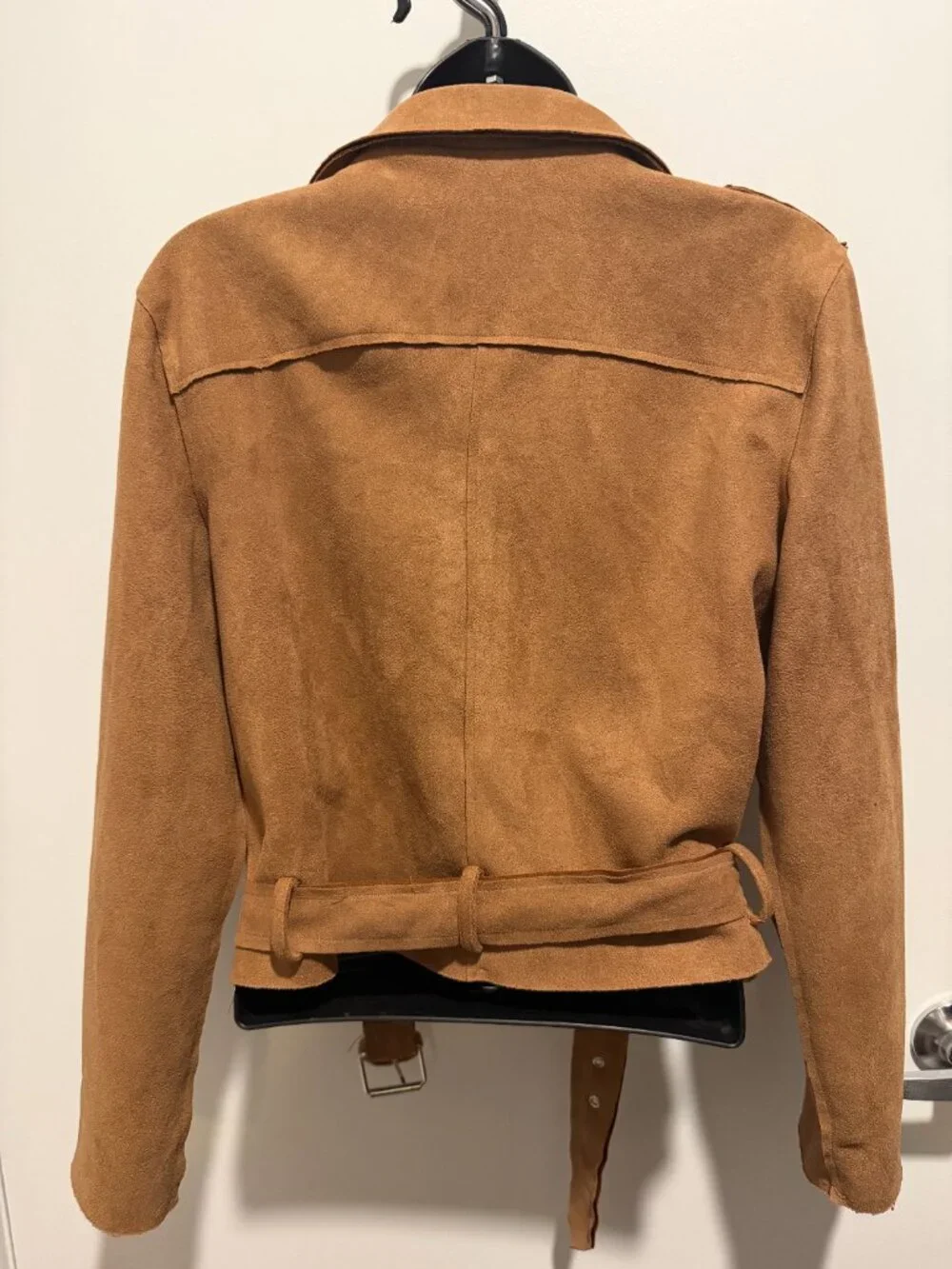 Favlux Tan Faux Suede Moto Jacket • Size Large • Lightweight • NWOT - Picture 5 of 5
